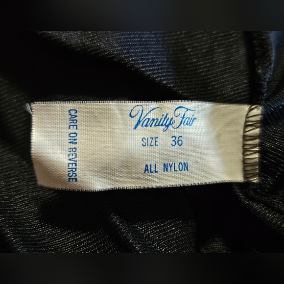 SOLD • Vintage Vanity Fair Teddy • 36 • Black Lace • Nylon • Snap Crotch - Picture 5 of 6